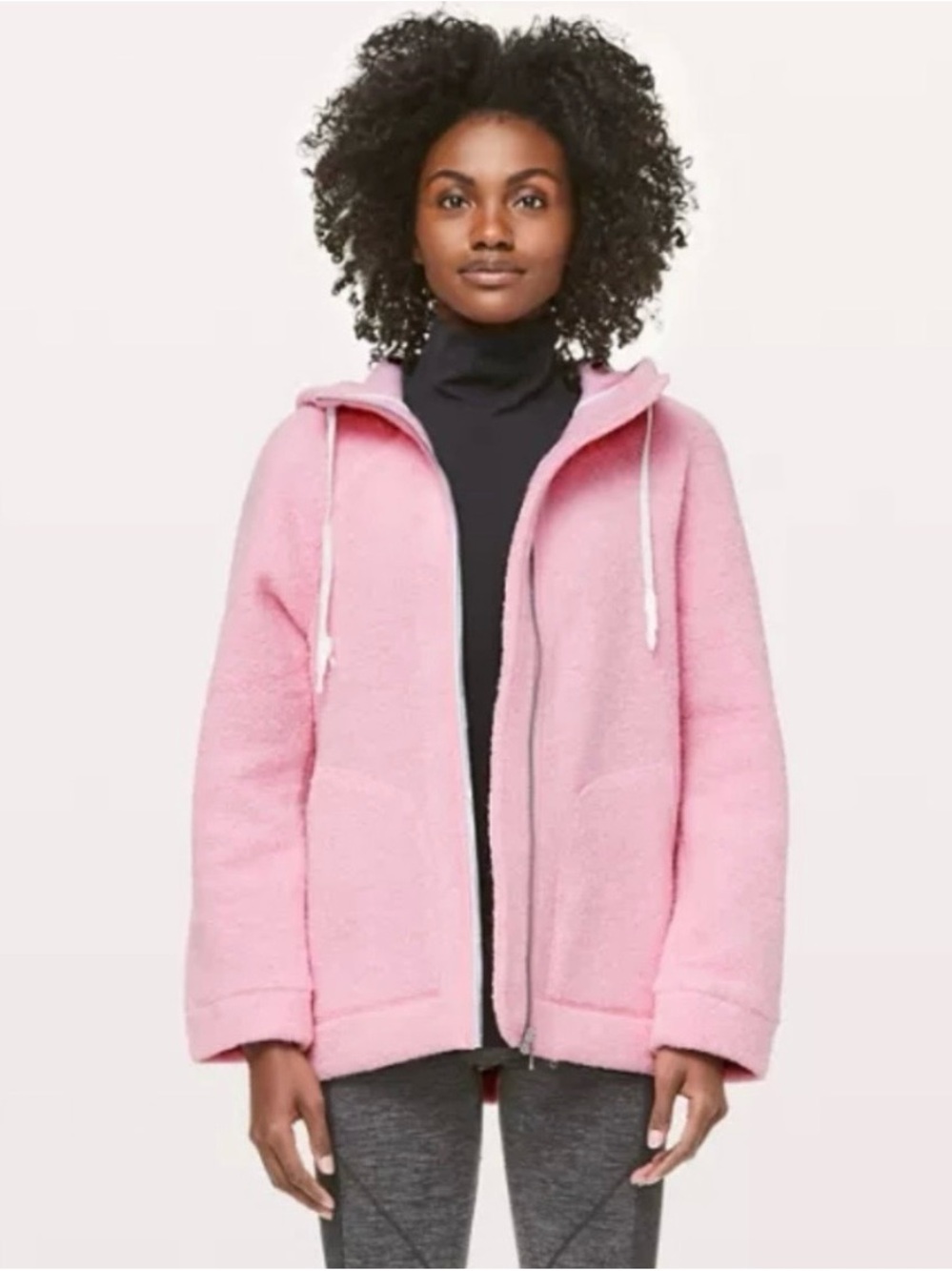 lululemon athletica Pink Teddy Zip-Up Hooded Jacket